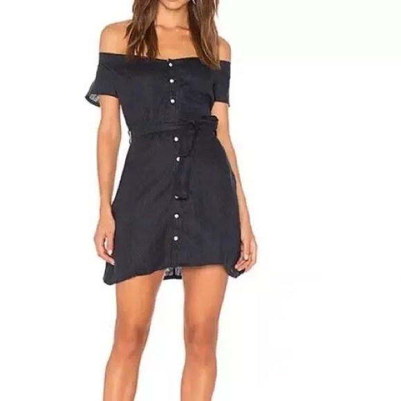 Linen Sun Dress Off-Shoulder Sayulita Sundress - Picture 1 of 12